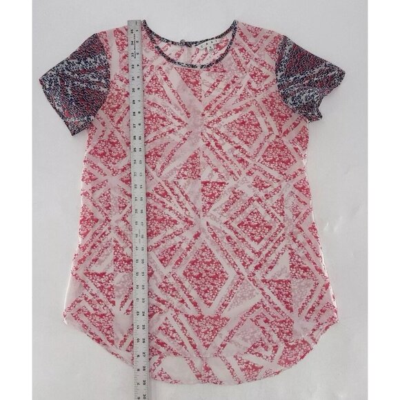 CAbi Women's Coquette Geometric Floral Sheer Top Blouse Size Sm, Preppy Career - Picture 7 of 8